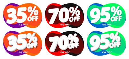 Set Sale bubble banners, discount tags design template, vector illustrationのイラスト素材