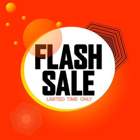 Flash Sale tag design template, discount banner, vector illustrationのイラスト素材