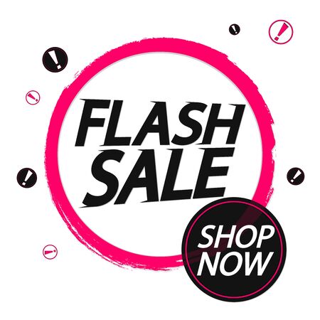 Flash Sale, banner design template, discount tag, promotion app icon, vector illustrationのイラスト素材