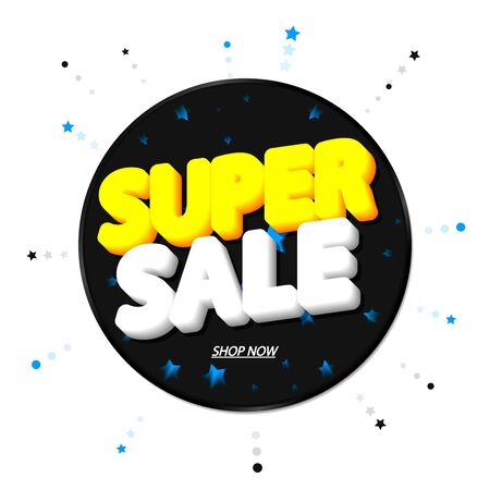 Super Sale, banner design template, discount tag, promotion app icon, vector illustrationのイラスト素材