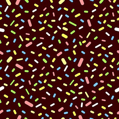 Donut glaze with sprinkles seamless pattern, tasty poster design template, vector illustrationのイラスト素材