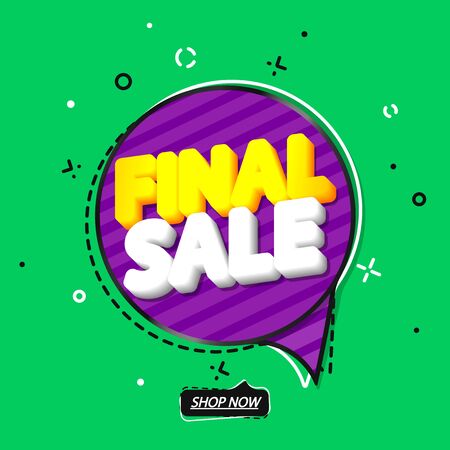 Final Sale, tag design template, discount speech bubble banner, app icon, vector illustrationのイラスト素材