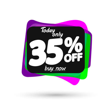Sale 35% off, bubble banner design template or discount tagのイラスト素材
