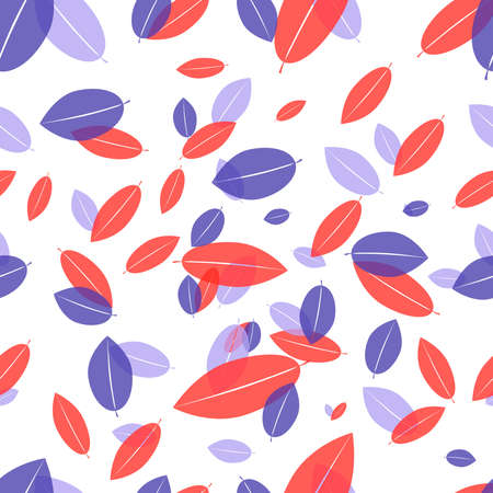 Leaves seamless pattern, poster design template, vector illustrationのイラスト素材
