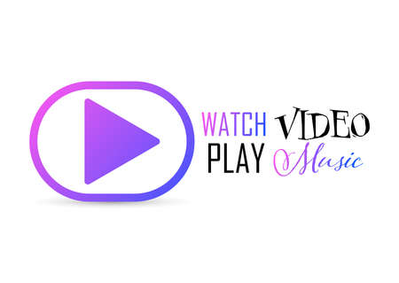 Media design template, isolated logotype, video hosting, vector illustrationのイラスト素材