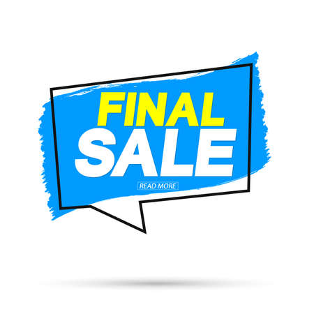 Final Sale, banner design template, discount tag, grunge brush, vector illustrationのイラスト素材