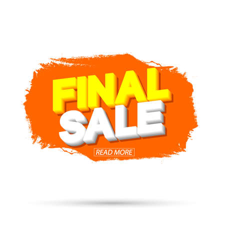 Final Sale, banner design template, discount tag, grunge brush, vector illustrationのイラスト素材