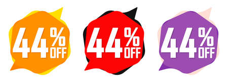 Set Sale 44% off tags, bubble banners design template, app icons, vector illustration