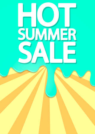 Summer Sale, poster design template, end of season, illustrationのイラスト素材