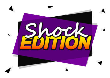 Shock Edition, tag design template, promo banner, illustrationのイラスト素材