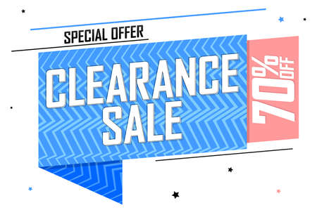 Clearance Sale, banner design template, special offer, discount tag, promotion app icon, final deal, vector illustrationのイラスト素材