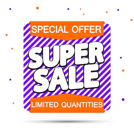 Super Sale, promotion banner design template, discount tag, vector illustrationのイラスト素材