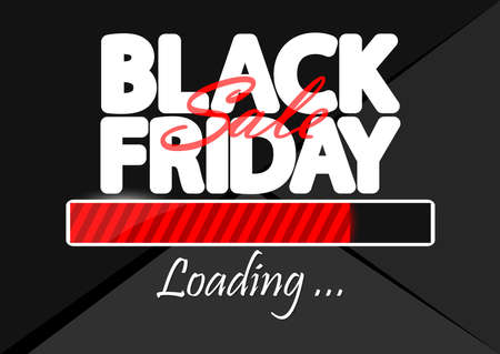 Black Friday Sale, progress loading bar design template, vector illustrationのイラスト素材