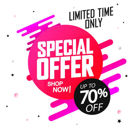 Special Offer, sale banner design template, discount tag, app icon, vector illustration