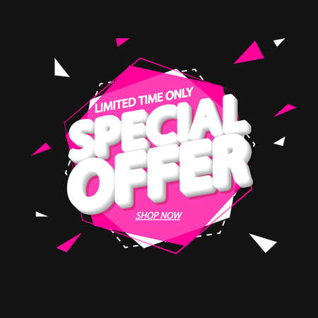 Special Offer, sale banner design template, discount tag, app icon, vector illustrationのイラスト素材