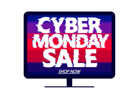Cyber Monday Sale, banner design template, clearance offer, end of season deal, don't miss out, vector illustrationのイラスト素材