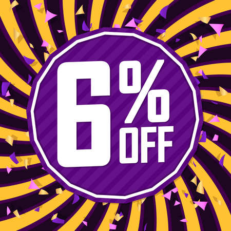 Sale 6% off, poster design template, special offer, vector illustrationのイラスト素材
