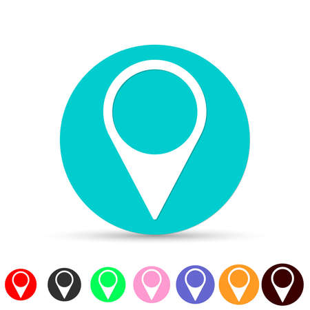 Pointer icon, flat graphic design template, symbol for map, vector illustrationのイラスト素材