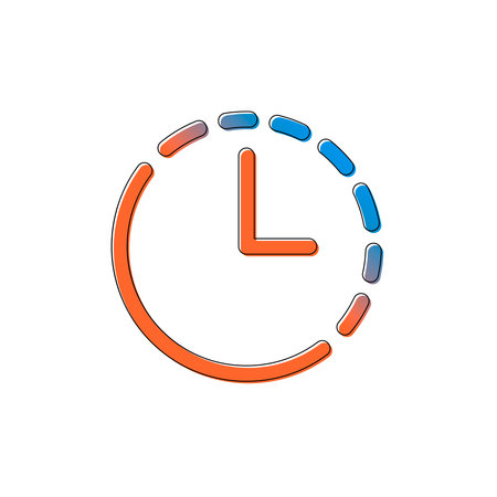Clock icon, flat graphic design template, vector illustration
