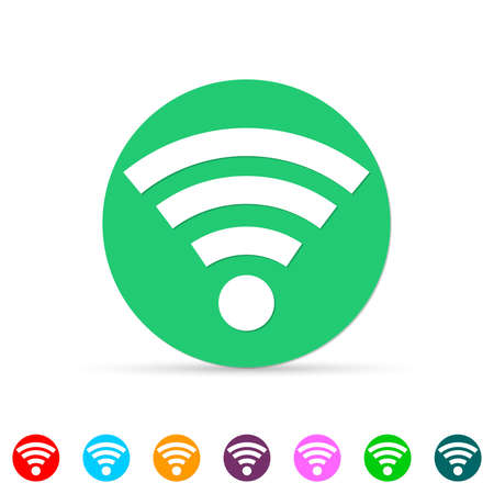 Wi Fi icon, flat graphic design template, communication symbol, vector illustrationのイラスト素材