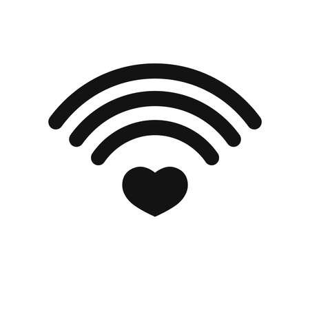 Wi Fi icon, flat graphic design template, communication symbol, vector illustrationのイラスト素材