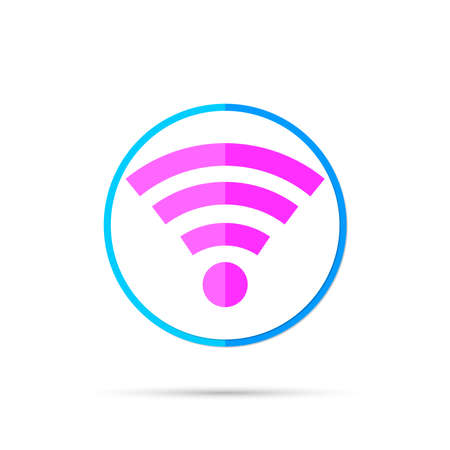 Wi Fi icon, flat graphic design template, communication symbol, vector illustrationのイラスト素材