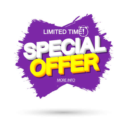 Special Offer, sale banner design template, discount tag, promo poster, vector illustrationのイラスト素材