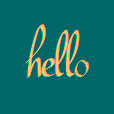 Hello, isolated lettering, word design template, vector illustrationのイラスト素材