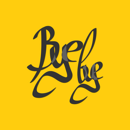 Bye, isolated calligraphy lettering, word design template, vector illustrationのイラスト素材