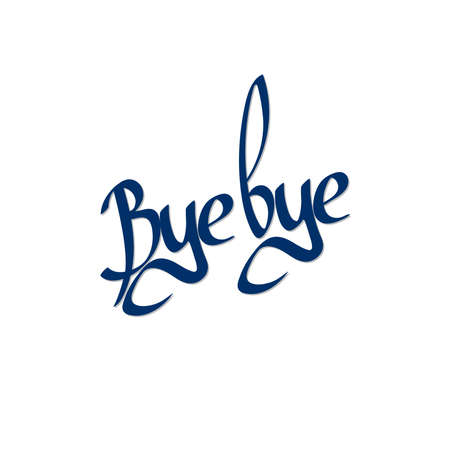 Bye, isolated calligraphy lettering, word design template, vector illustrationのイラスト素材