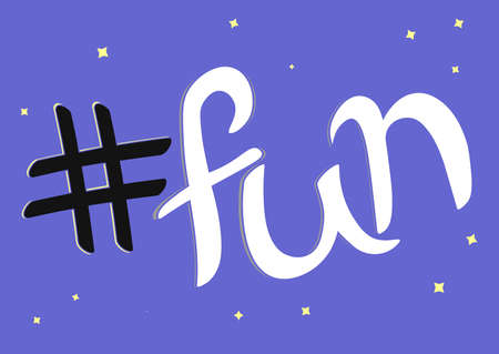 Fun. Isolated calligraphy lettering, word design template, vector illustrationのイラスト素材