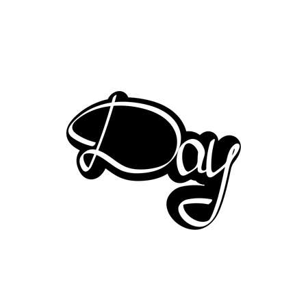 Day. Isolated calligraphy lettering, word design template, vector illustrationのイラスト素材