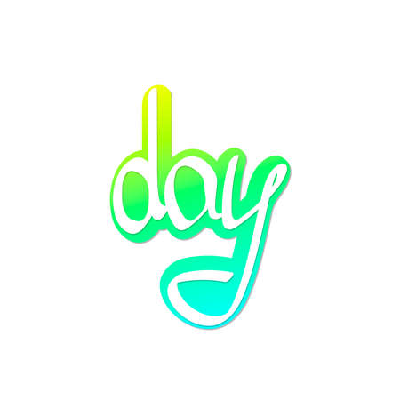 Day. Isolated calligraphy lettering, word design template, vector illustrationのイラスト素材