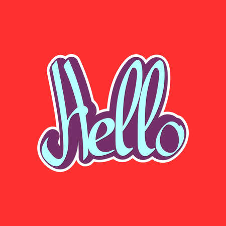 Hello, isolated lettering, word design template, vector illustrationのイラスト素材