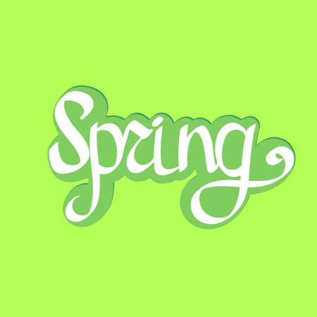 Spring, calligraphy lettering, season graphic design template, vector illustrationのイラスト素材
