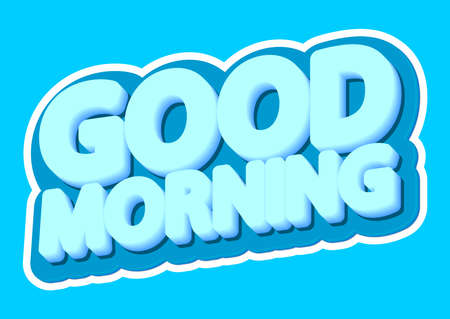 Good Morning, isolated sticker design template, vector illustrationのイラスト素材