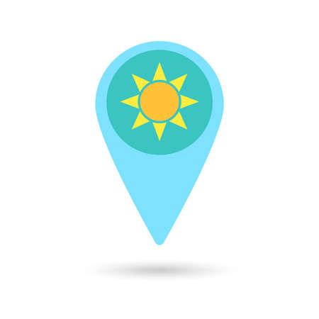 Pointer icon, flat graphic design template, symbol for map, vector illustrationのイラスト素材
