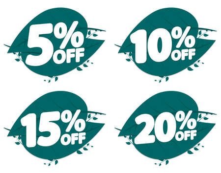 Set sale banners design template, discount tags. Set promo icons for online stores, vector...