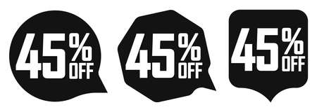 Set Sale 45% off banners, discount tags design template, special offer, end of season deal, app icons, vector illustrationのイラスト素材