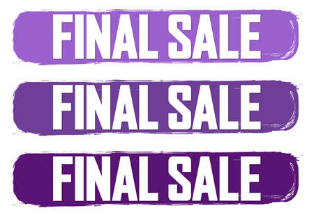 Set Final Sale banners, discount tags design template, vector illustrationのイラスト素材