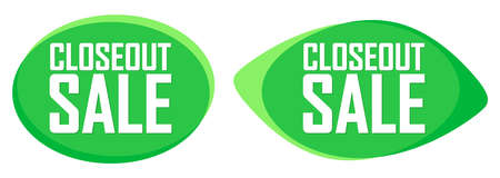 Set Closeout Sale banners, discount tags design template, vector illustration