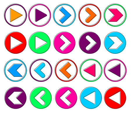 Set Arrow icons, download symbols design template, isolated signs, vector illustrationのイラスト素材