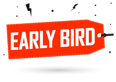 Early Bird Sale, banner design template, discount tag, special offer, promo tag, promotion poster, vector illustrationのイラスト素材