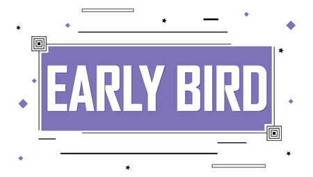 Early Bird Sale, banner design template, discount tag, special offer, promo tag, promotion poster, vector illustrationのイラスト素材