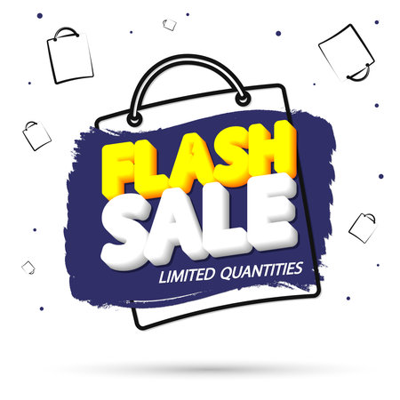 Flash Sale, banner design template, discount tag, special offer, promo tag, promotion poster, vector illustrationのイラスト素材