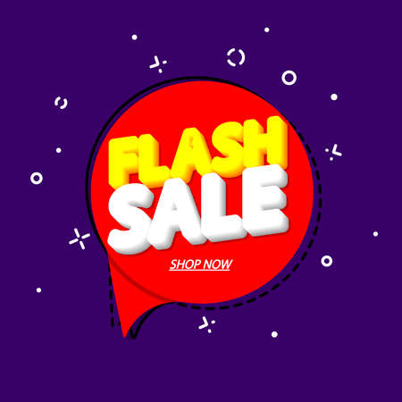 Flash Sale, banner design template, discount tag, special offer, promo tag, promotion poster, vector illustrationのイラスト素材