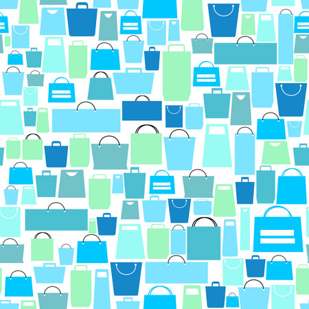 Shop seamless pattern. Shopping poster design template. Store sale background, loading page, vector illustrationのイラスト素材
