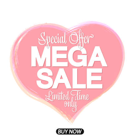 Mega Sale, banner design template, discount tag, special offer, promo tag, promotion poster, vector illustrationのイラスト素材