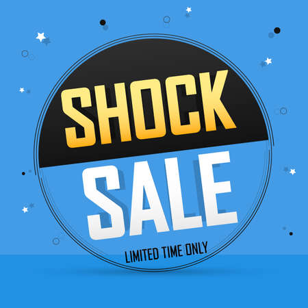 Shock Deal, sale banner design template, discount tag, promotion poster, vector illustrationのイラスト素材