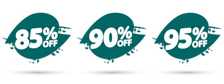 Set sale banners design template, discount tags. Set promo icons for online stores, vector illustrationのイラスト素材